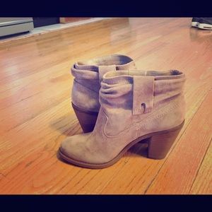 Jessica Simpson Taupe Suede Ankle Boots
